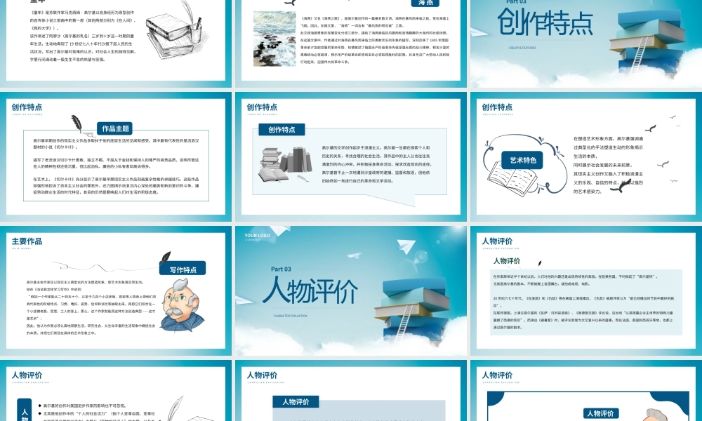 知名作家高尔基个人生平介绍PPT模板.pptx