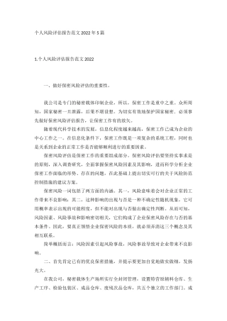 个人风险评估报告范文2022年5篇.docx