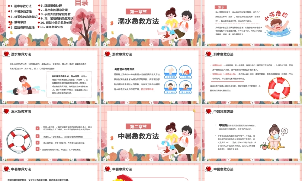 红色家庭急救常识课件医疗知识少不了PPT模板.pptx