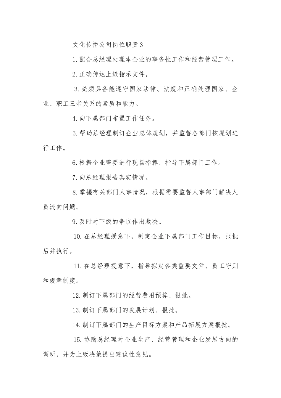 文化传播公司岗位职责汇总.docx_第2页