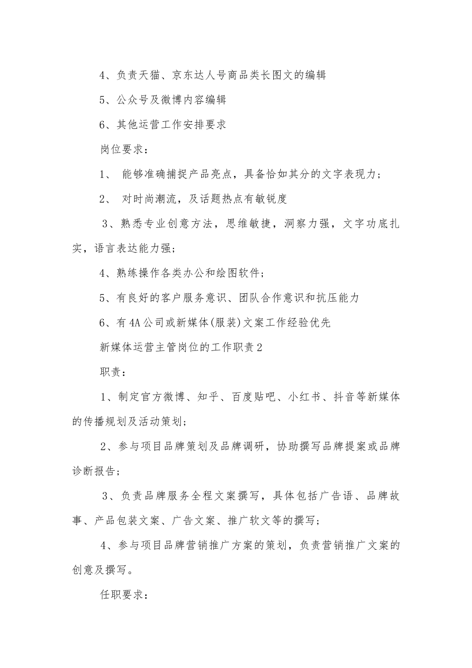 新媒体运营主管岗位的工作职责.docx_第2页