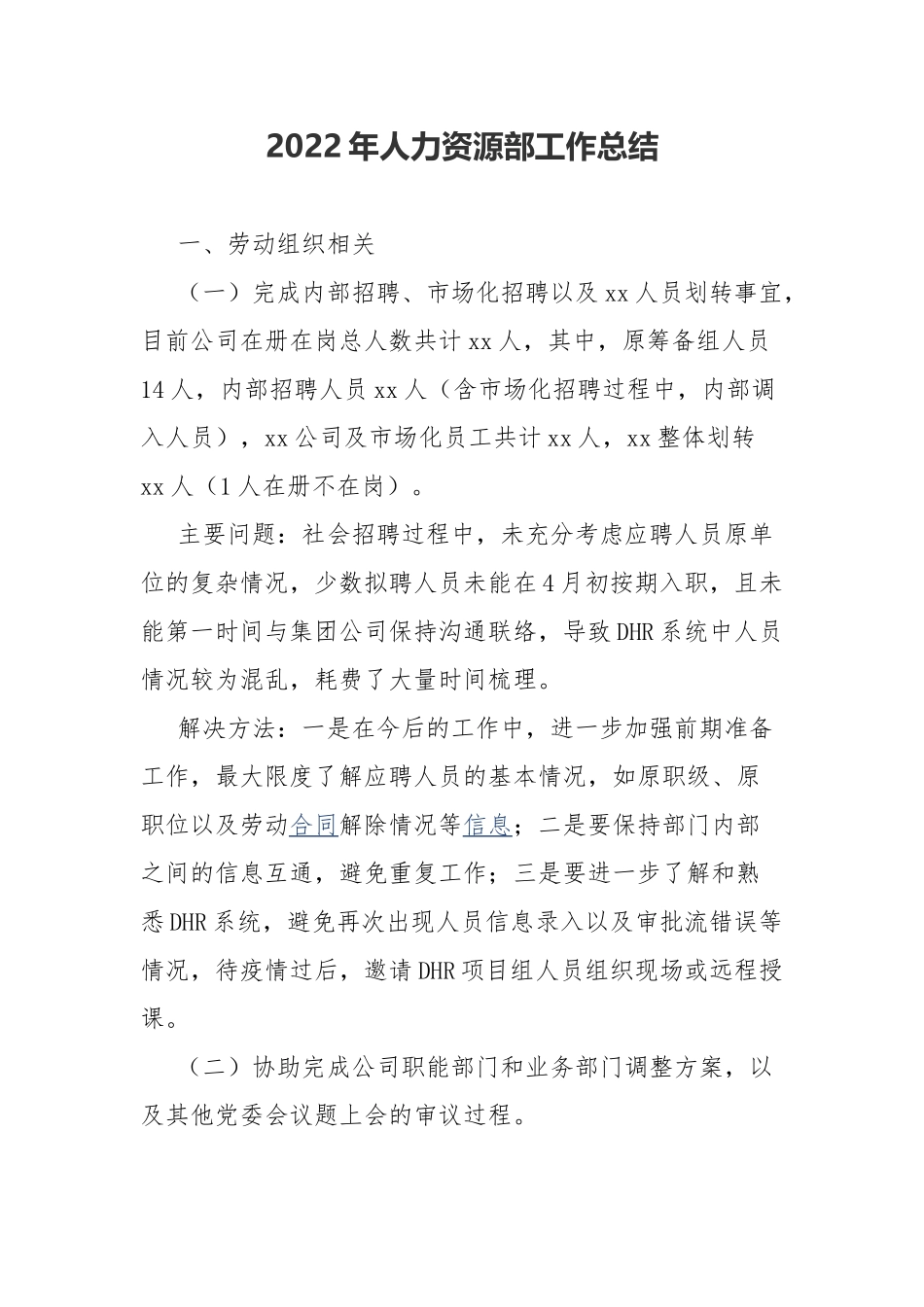 2022年人力资源部工作总结.docx_第1页