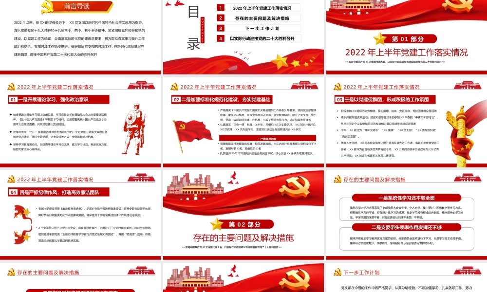 2022年党支部年中述职报告总结PPT.pptx