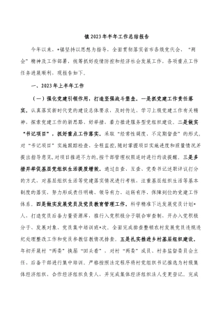 镇2023年半年工作总结报告.docx