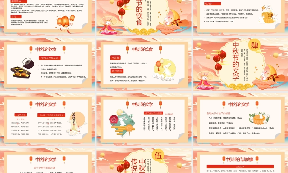 2022年XX中小学生中秋节习俗饮食介绍班会PPT课件（带内容）.pptx