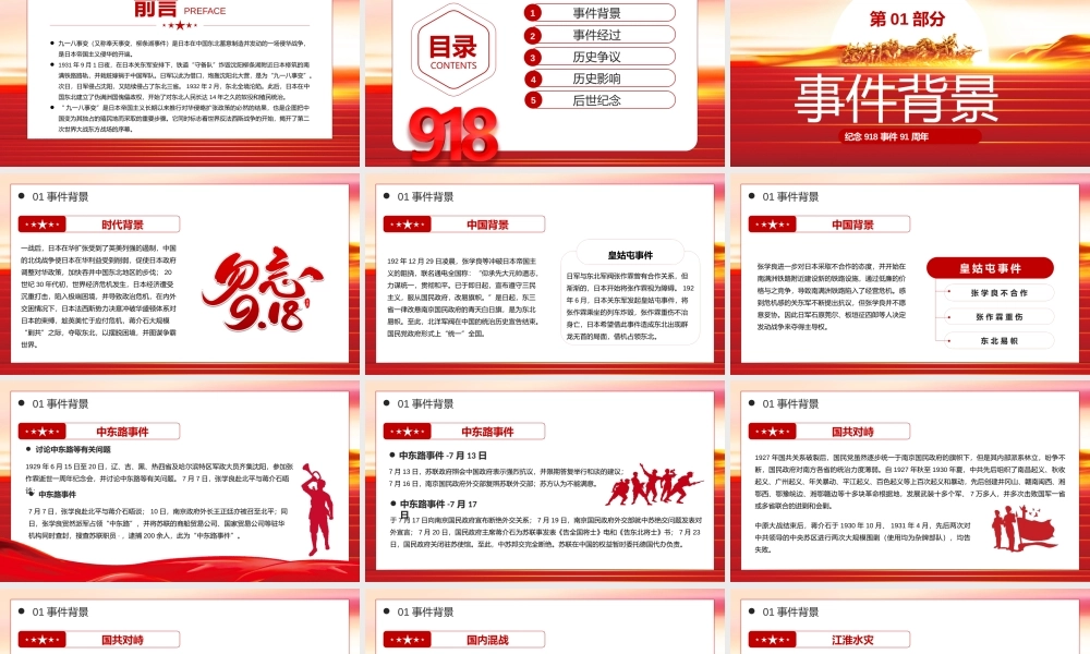 918事件91周年纪念日PPT纪念918事件91周年勿忘国耻警钟长鸣PPT党课课件（带内容）.pptx