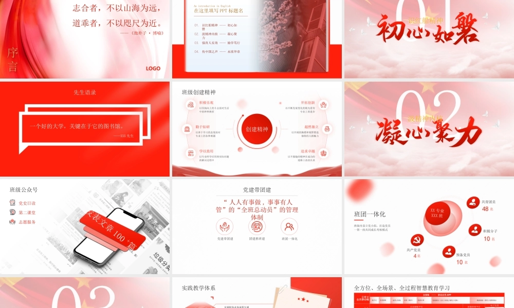 XX校园模范班级评比创建成果PPT课件（带内容）.pptx