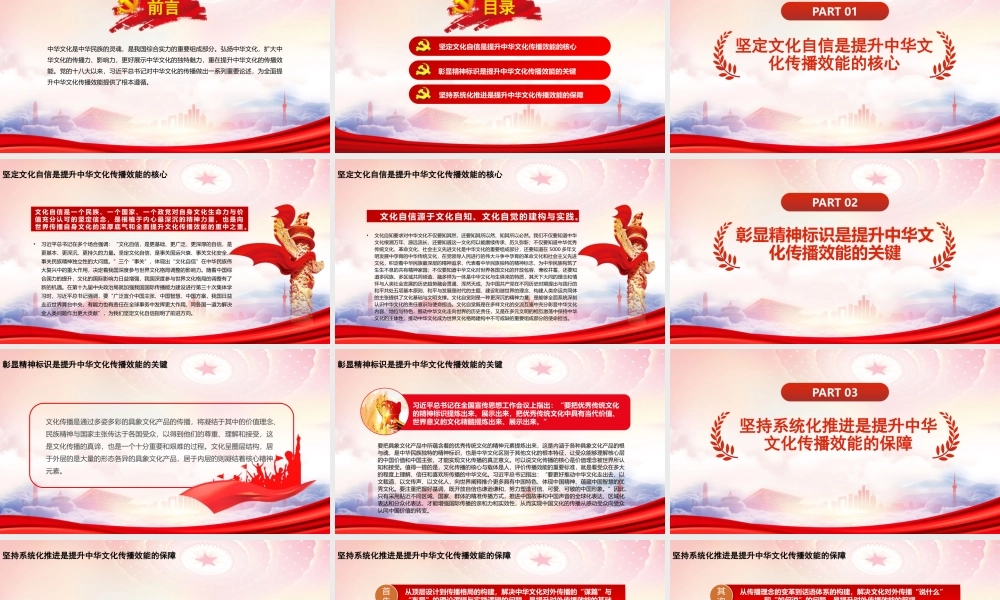 提升中华文化的传播效能PPT弘扬中华文化扩大中华文化的传播力、影响力更好展示中华文化的独特魅力PPT课件（带内容）.pptx
