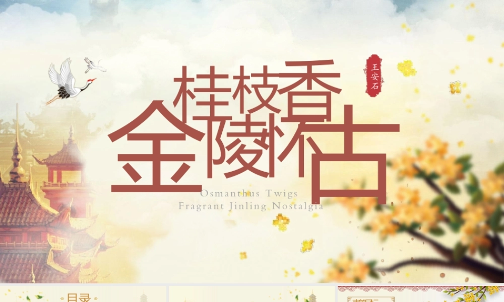 中国风《桂枝香金陵怀古》教学课件PPT课件（带内容）.pptx