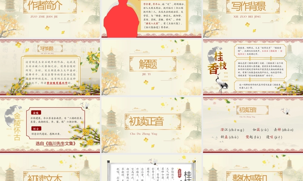 中国风《桂枝香金陵怀古》教学课件PPT课件（带内容）.pptx