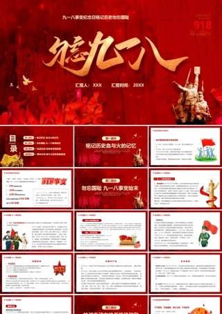 九一八事变纪念日铭记历史勿忘国耻PPT课件（带内容）.pptx