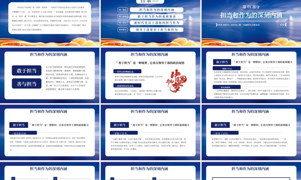 蓝色责任与担当PPT模作为做一名新时代合格党员专题党课课件.pptx