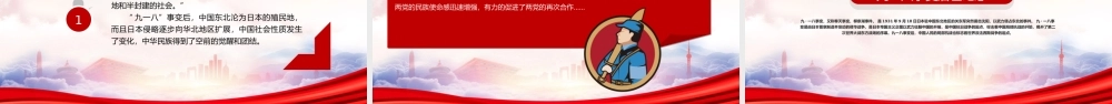 铭记历史纪念918PPT918事件91周年勿忘国耻警钟长鸣PPT课件（带内容）.ppt