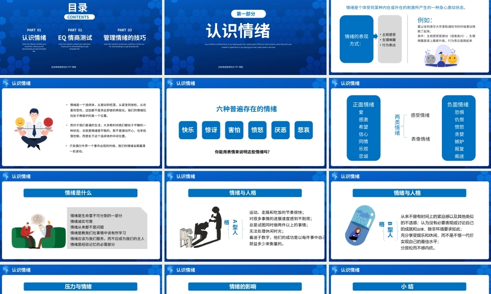 蓝色心态决定成败情绪管理培训PPT.pptx
