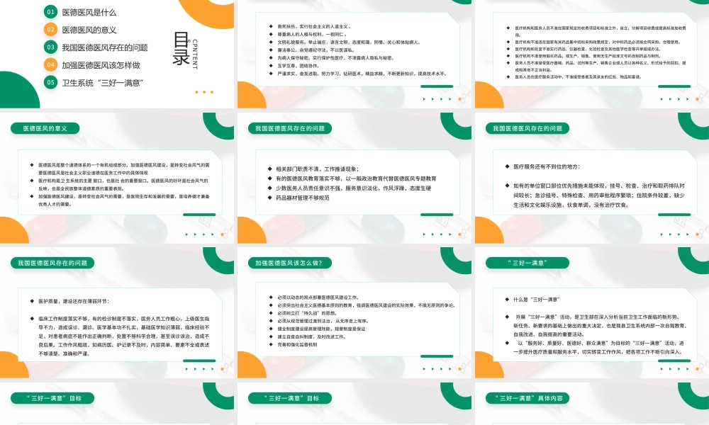 绿色简约风医德医风岗前培训PPT.pptx