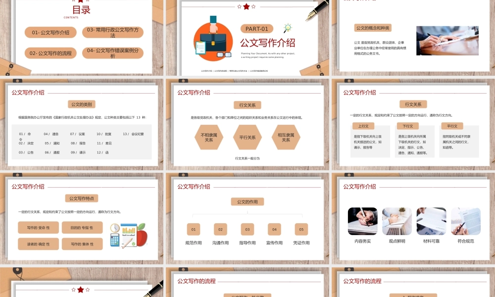 棕色简约风公文写作培训PPT.pptx