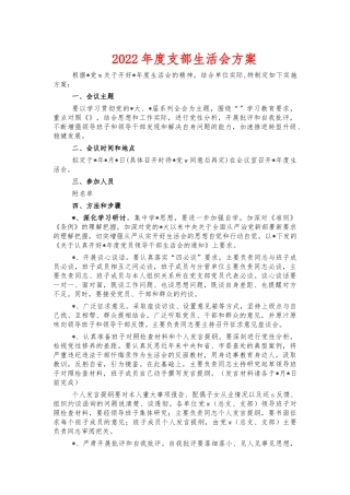 2022年度支部生活会方案.docx