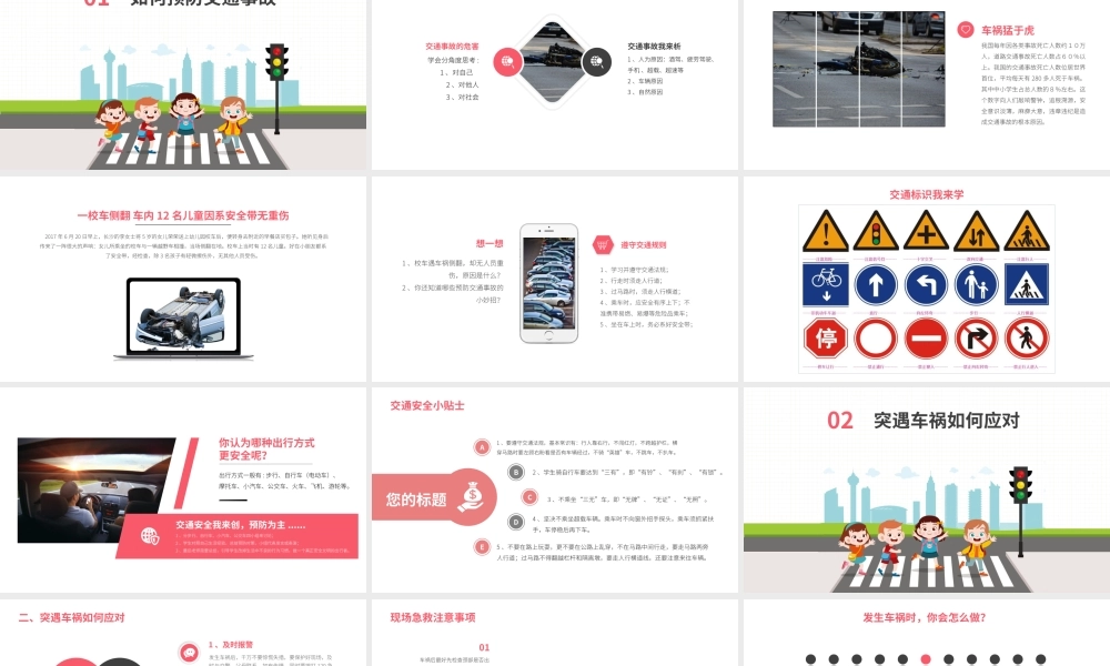 预防和应对意外道路交通伤害事故交通安全教育主题班会PPT课件（带内容）.pptx