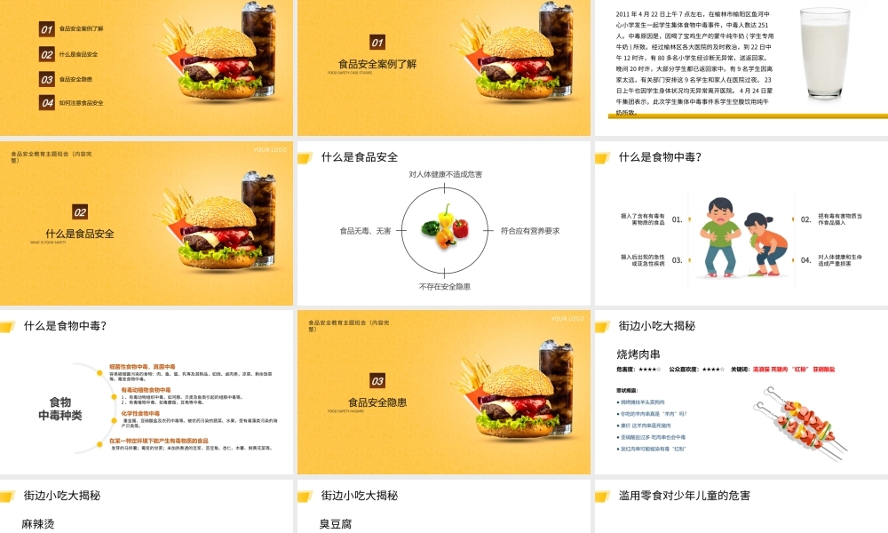 中学生食品安全教育主题班会PPT课件（带内容）.pptx