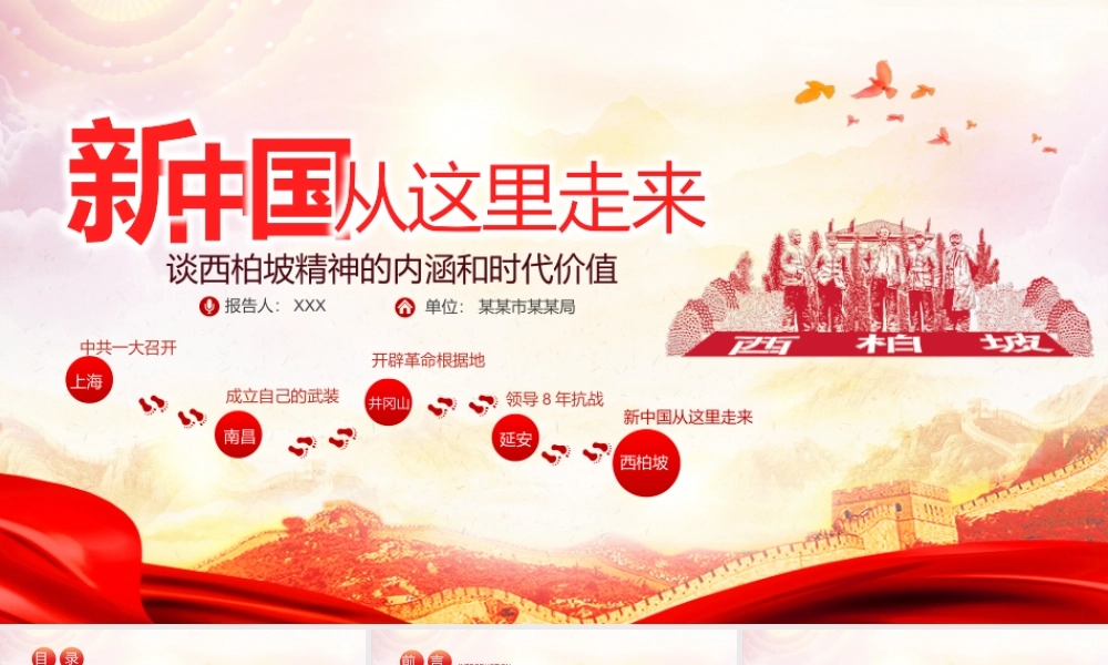 新中国从这里走来之谈西柏坡精神的内涵和时代价值党课PPT.pptx