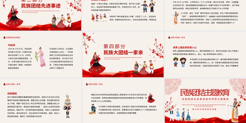 民族团结先进事迹指导思想主题教育动态PPT模板下载.pptx