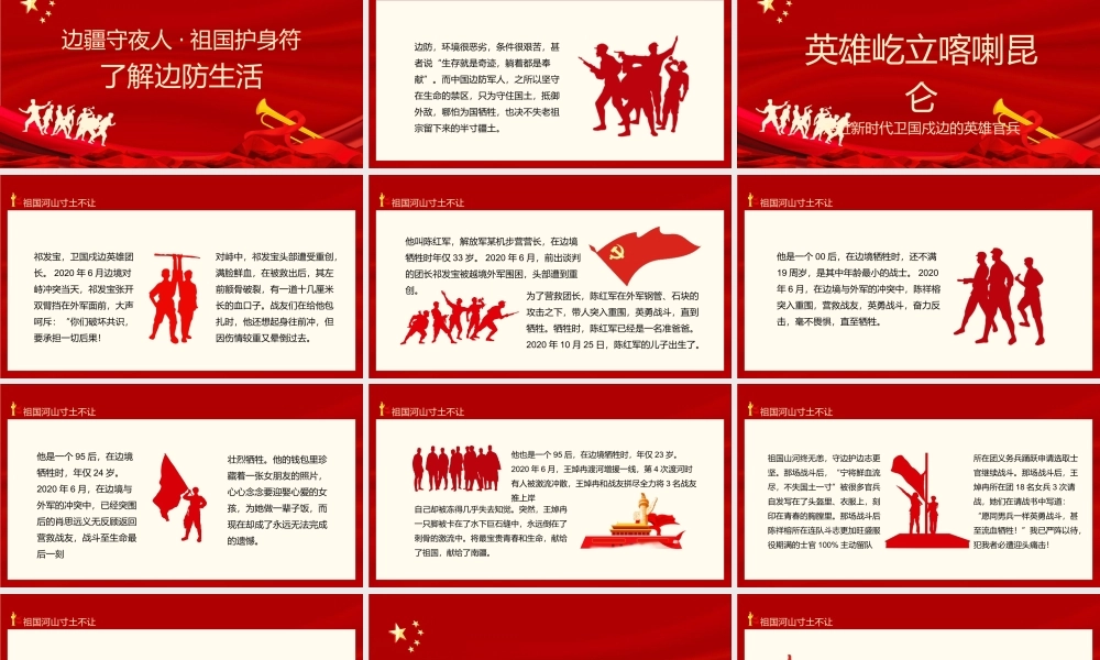 （课件模板）祖国河山寸土不让致敬戍边英雄动态PPT.pptx