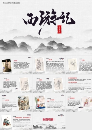 四大名著《西游记》读书分享PPT模板下载.pptx