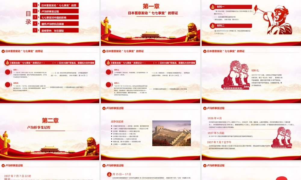 铭记历史七七事变党建PPT模板下载.pptx
