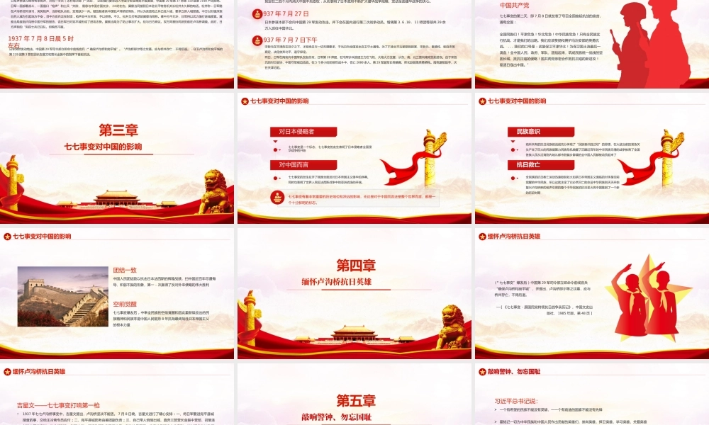 铭记历史七七事变党建PPT模板下载.pptx