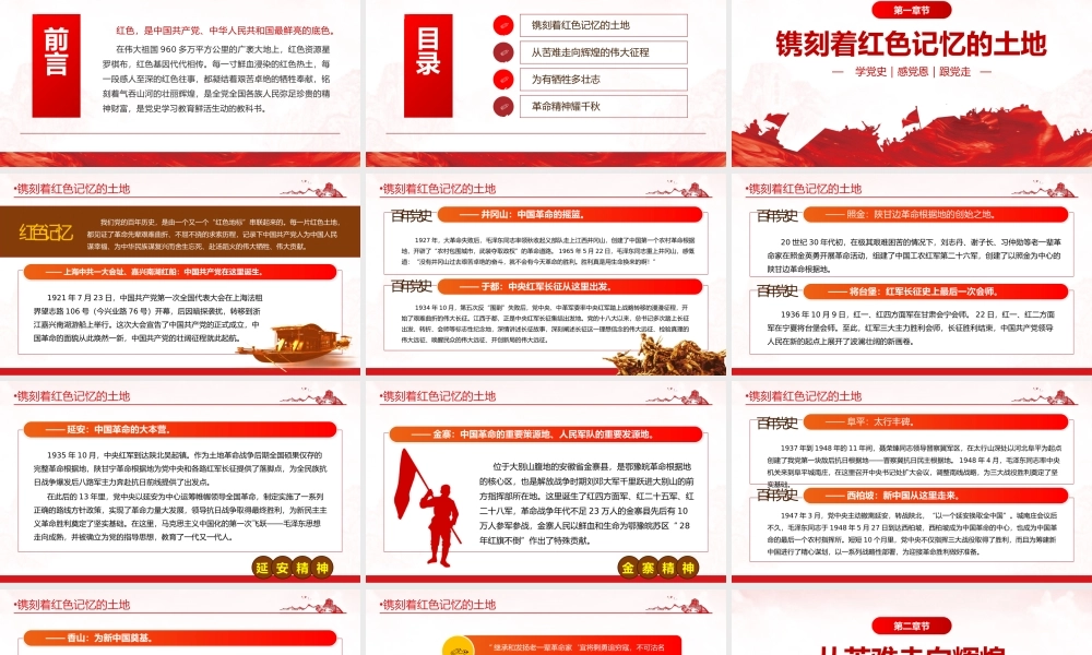 学党史感党恩跟党走主题学习教育-红色江山永不变色PPT课件（带内容）.pptx