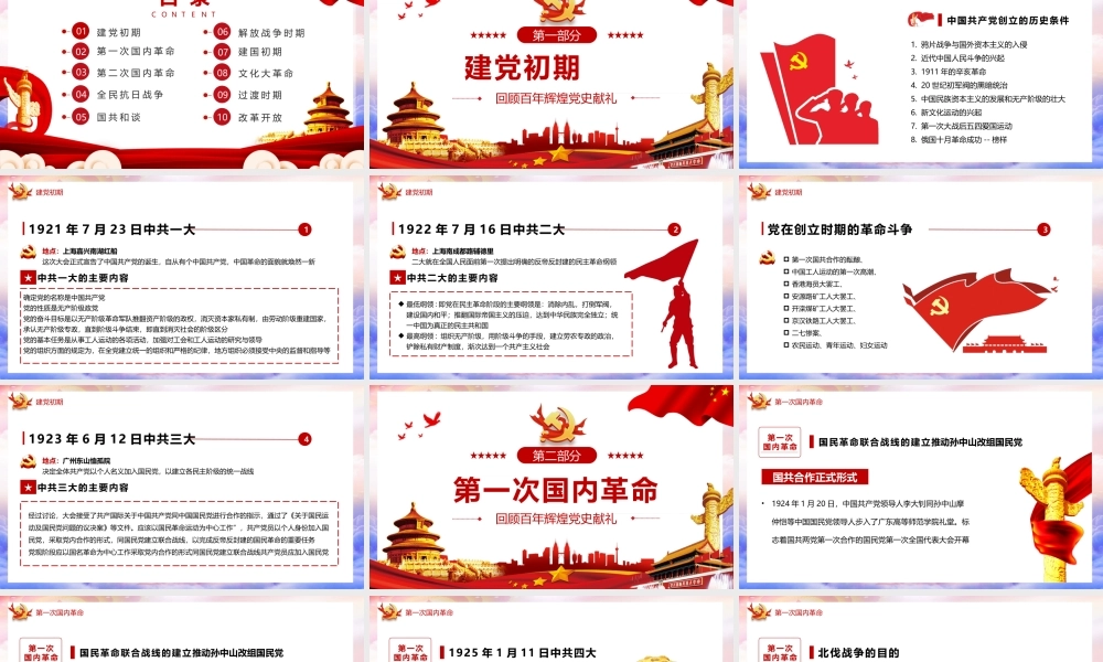 回顾百年辉煌党史PPT模板.pptx