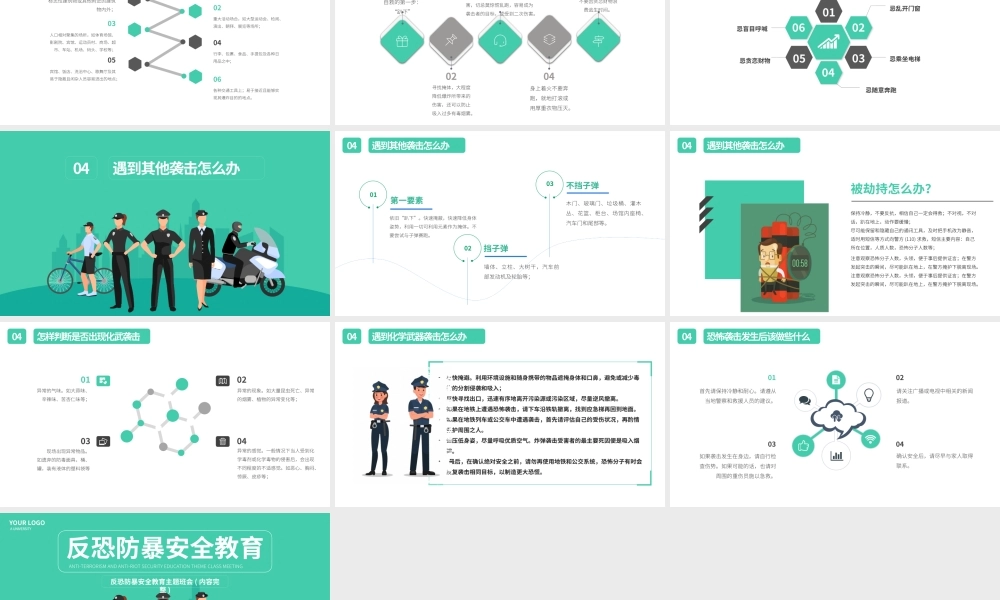 中学生安全教育系列主题班会-反恐防暴安全教育PPT课件（带内容）.pptx