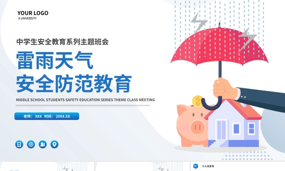 中学生安全教育系列主题班会-雷电天气安全防范教育PPT课件（带内容）.pptx