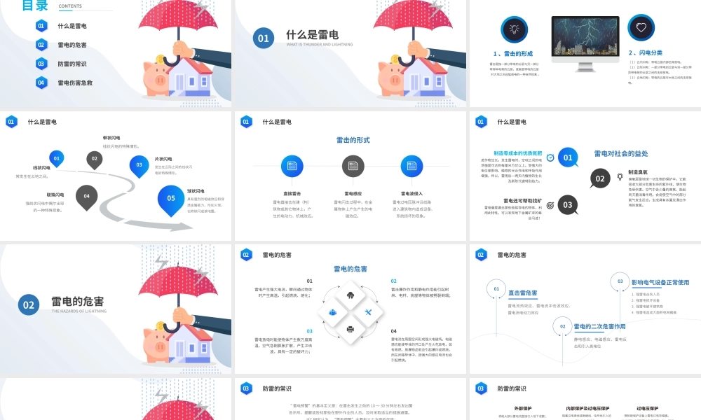中学生安全教育系列主题班会-雷电天气安全防范教育PPT课件（带内容）.pptx