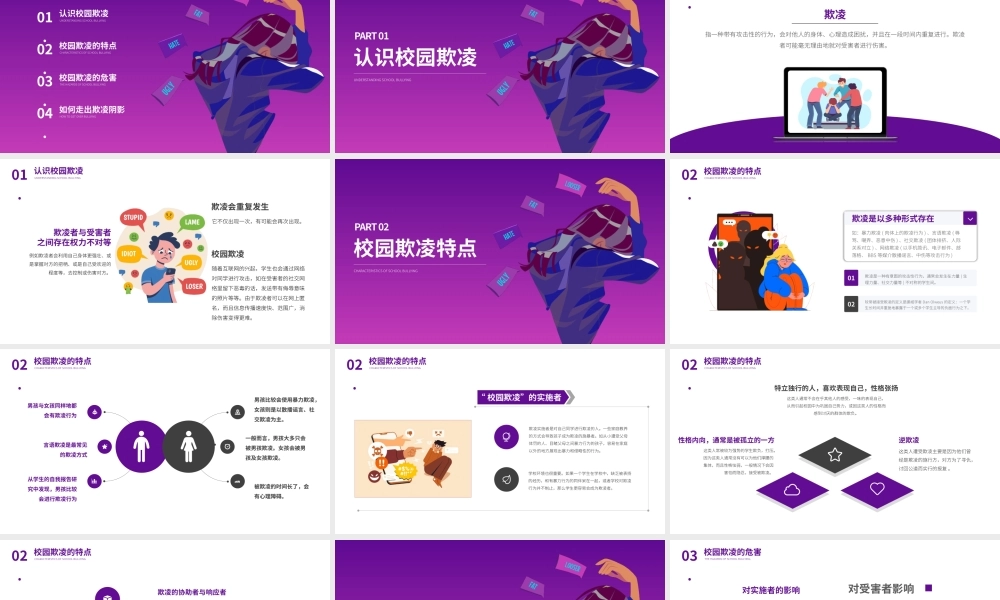 防欺凌共和谐主题班会-拒绝校园欺凌PPT课件（带内容）.pptx
