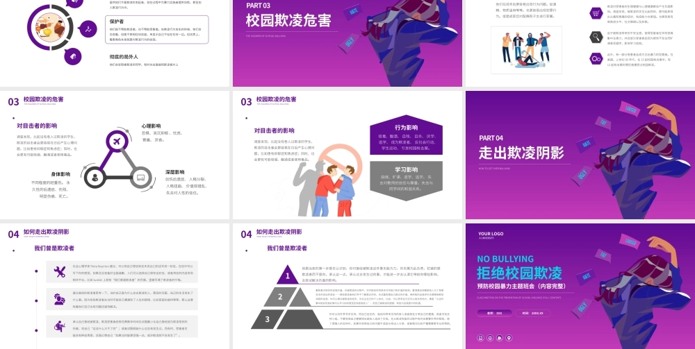 防欺凌共和谐主题班会-拒绝校园欺凌PPT课件（带内容）.pptx