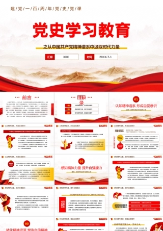 党史学习教育-从中国共产党精神谱系中汲取时代力量PPT课件（带内容）.pptx