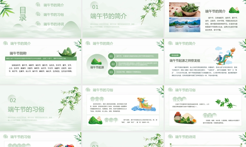 端午节端阳节龙舟节重午节介绍PPT课件（带内容）.pptx