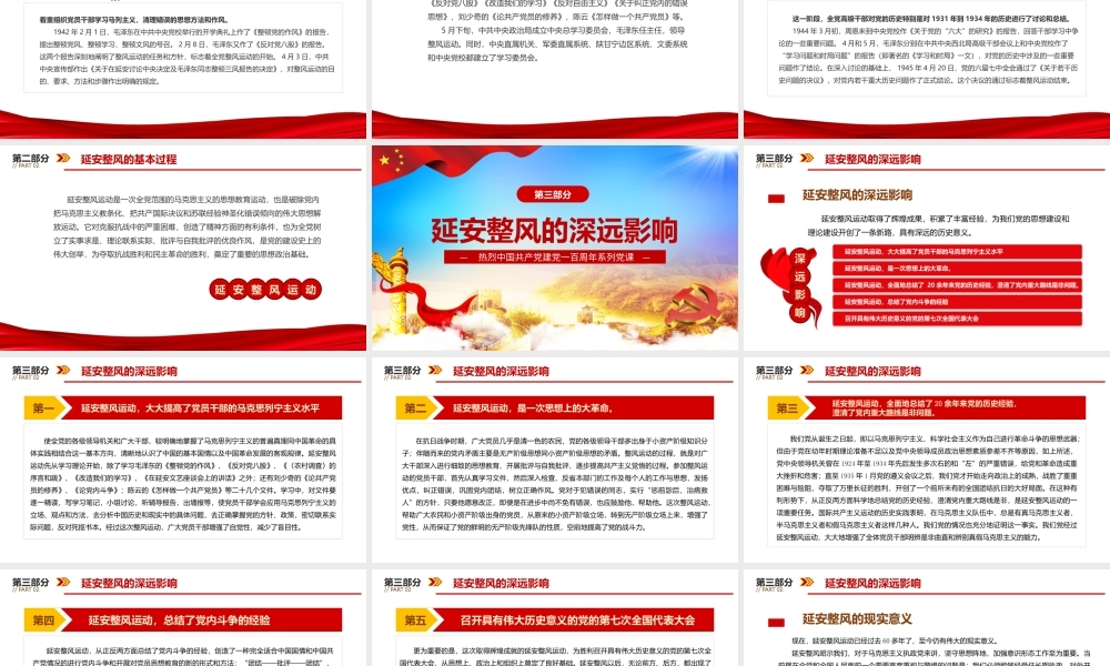 2021年延安整风与党的团结统一庆祝中国共产党成立专题党课PPT模板下载.pptx