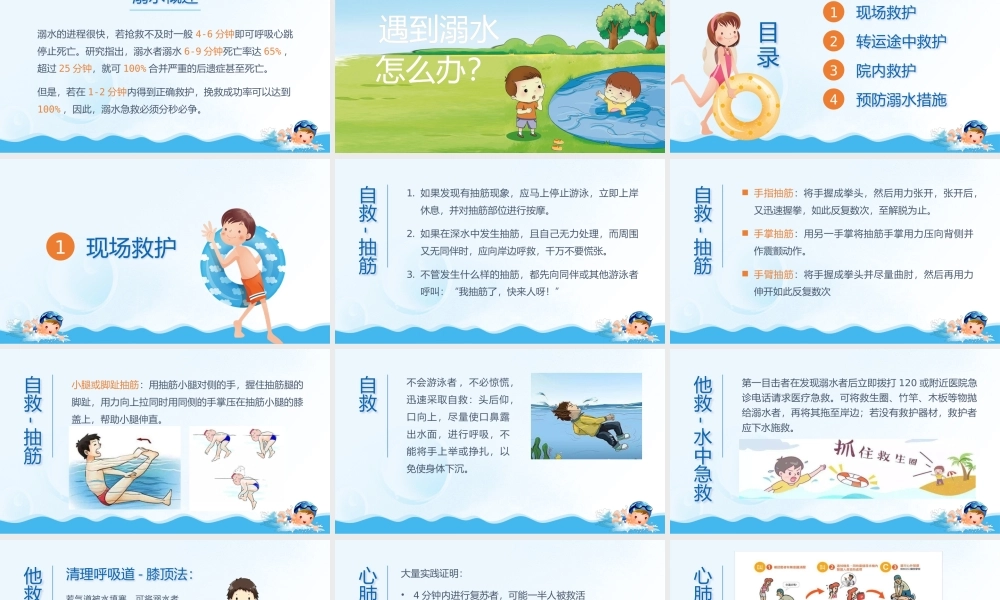 预防溺水儿童安全教育课PPT模板下载.pptx