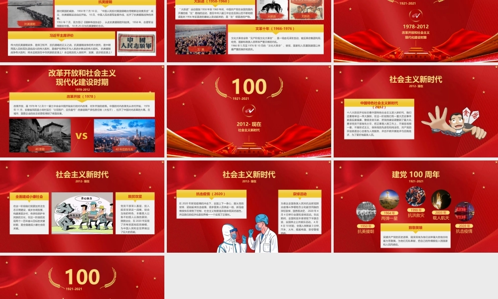 建党１００年党史学习PPT：回顾党史百年历程.pptx