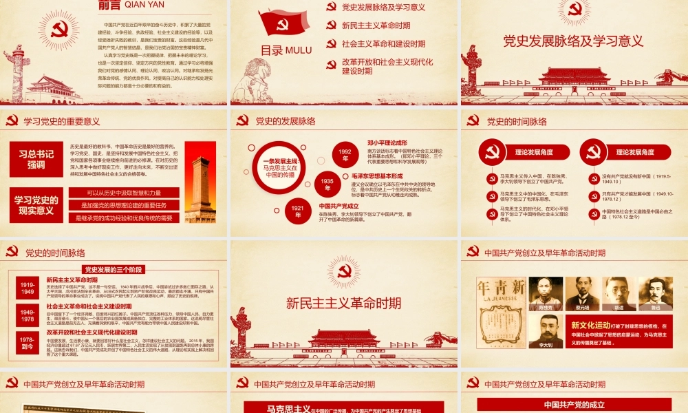 建党１００年党史学习PPT：光辉的历史.pptx
