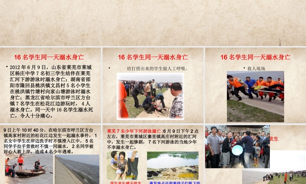 中小学生防溺水夏季安全主题班会教学设计课件PPT精品.pptx