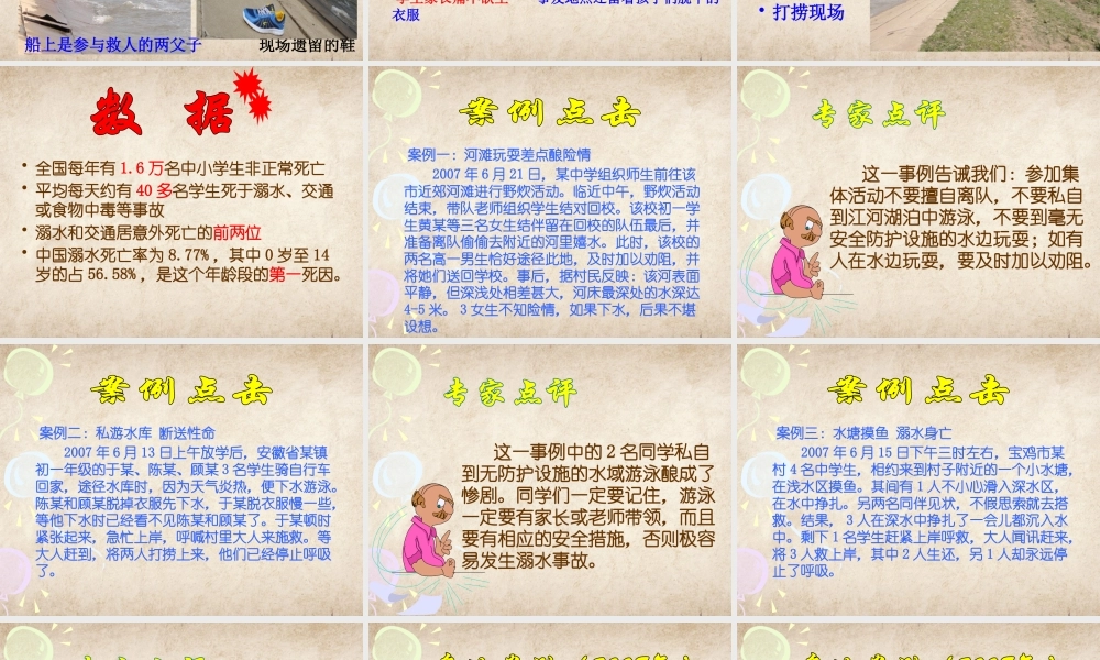 中小学生防溺水夏季安全主题班会教学设计课件PPT精品.pptx