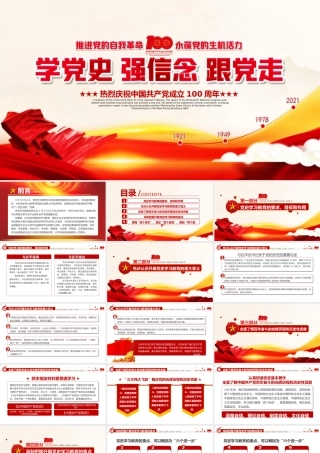 党史学习教育党课PPT：学党史 强信念 跟党走.pptx