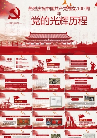 建党１００年党课PPT：党的光辉历程.pptx