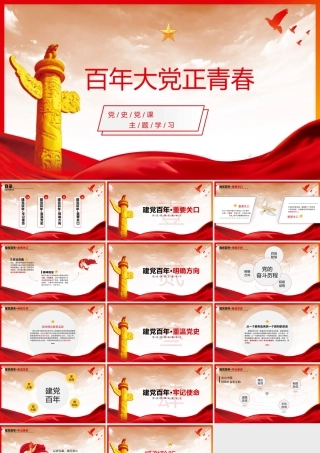 党史学习教育党课PPT：百年大党正青春.pptx