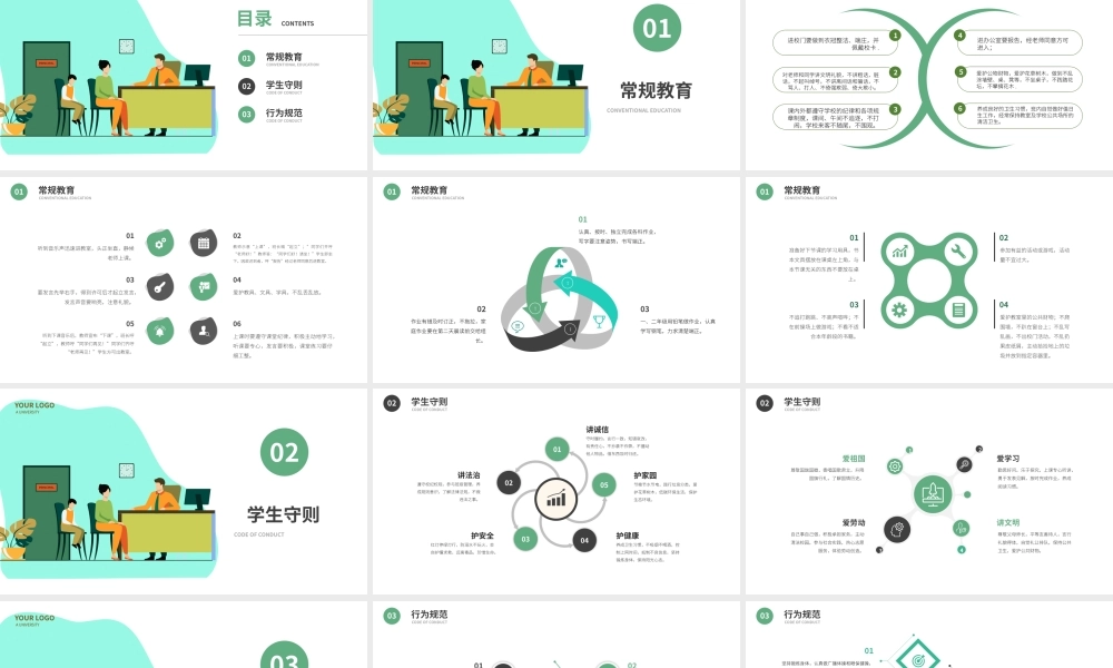 中学生行为规范课堂校园文明礼仪主题班会PPT课件（带内容）.pptx