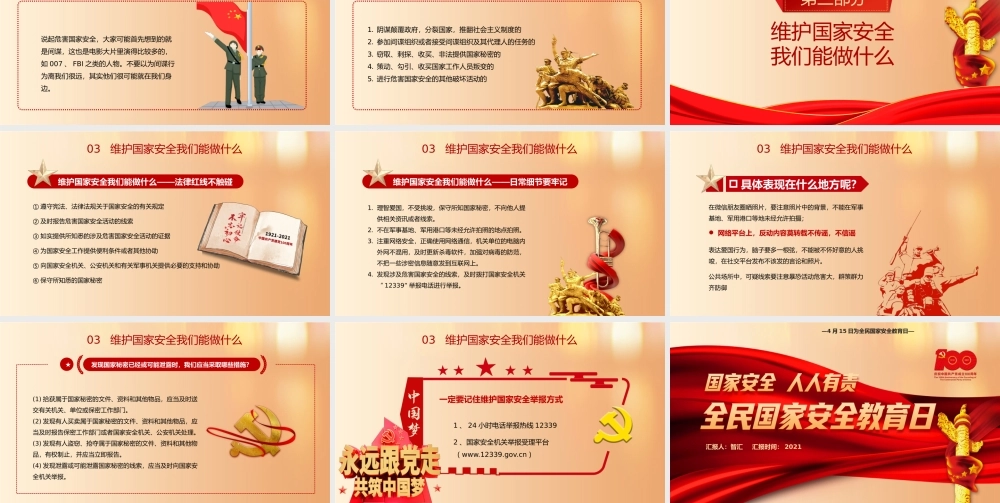 红色党政风国家安全教育日学习宣传PPT模板.pptx