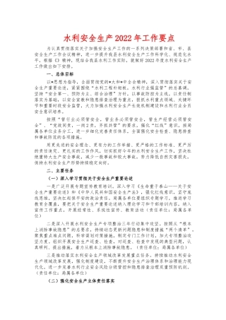 水利安全生产2022年工作要点.docx